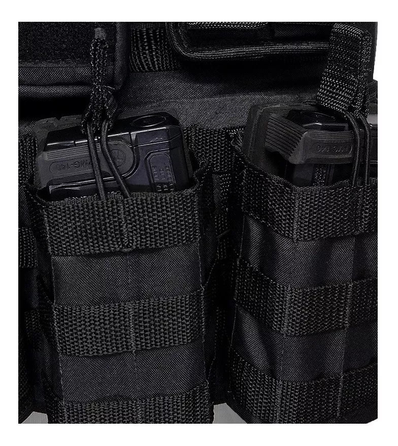 Colete Modular Plate Carrier Preto JA Rio Militar + Brinde Bandoleira