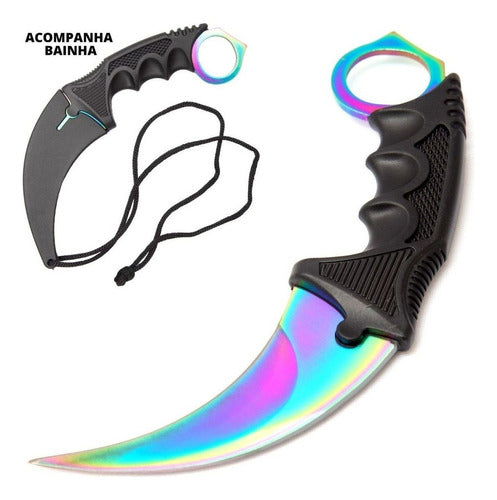 Faca Karambit Afiada Cs Go Combate Canivete Tático Militar