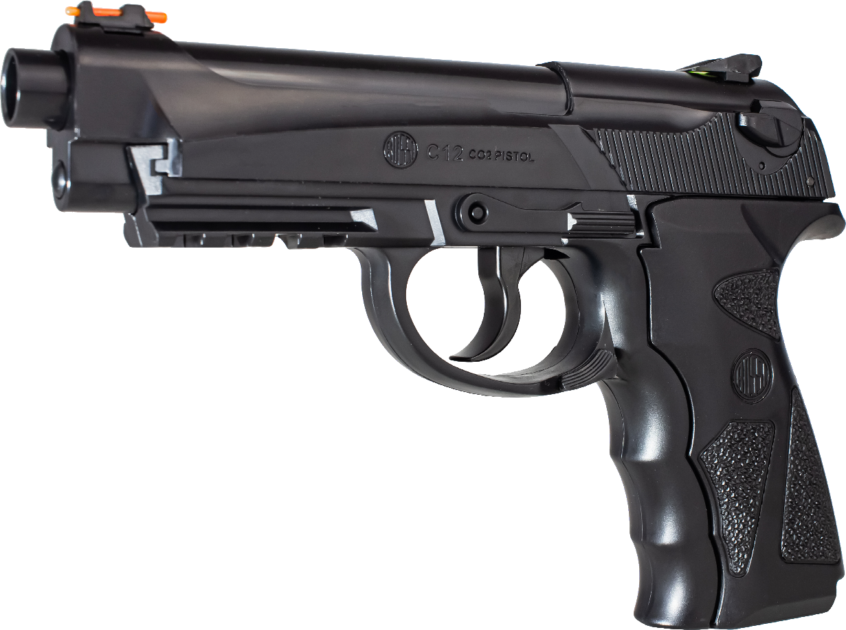Kit Pistola Pressão Airgun C12 Gás Co2 Esfera Aço 4,5mm