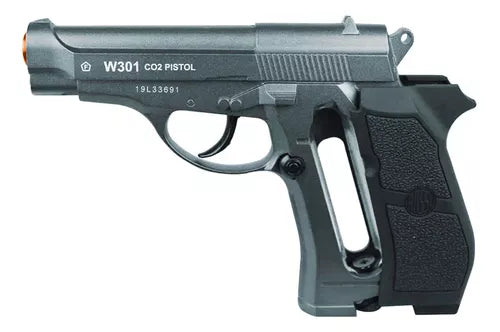 Kit Pistola Pressão Full Metal Airgun W301 Esfera Aço 4,5mm Co2 - FULL METAL