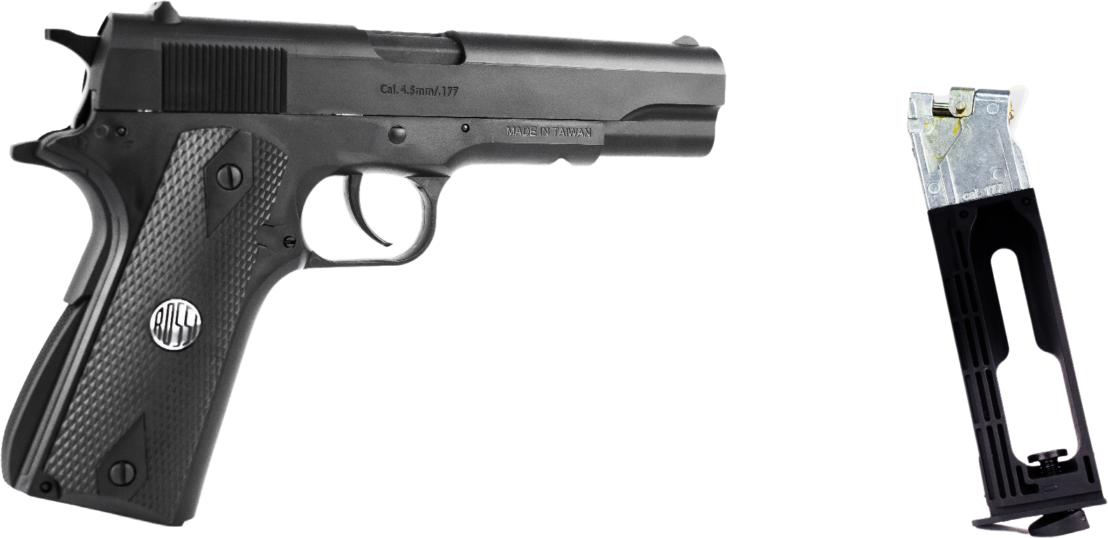 Kit Airgun Co2 4.5mm W125b 1911 Esfera Aço Rossi