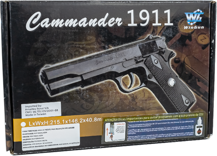 Kit Airgun Co2 4.5mm W125b 1911 Esfera Aço Rossi