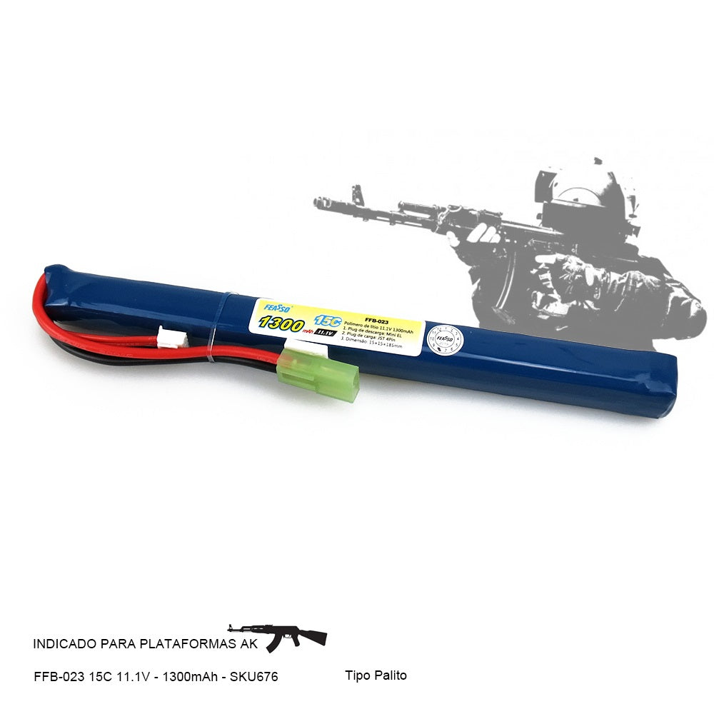 Bateria de Lipo 15C 11.1V 1300mAh Feasso para AK47