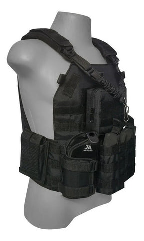 Colete Modular Plate Carrier Preto JA Rio Militar + Brinde Bandoleira
