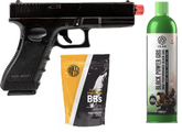 Kit Pistola Glock Airsoft V18 Blowback Green Gás 6mm Rossi