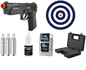 Kit Airgun QGK PT-92 NBB Esfera de Aço 4,5mm